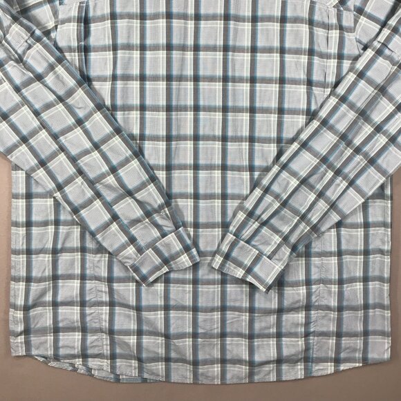Columbia Shirt Men's 3XT Blue Plaid Omni-Shade PFG Button Down Roll Tab Sleeve - Picture 11 of 16